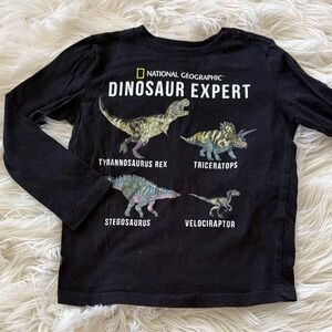 National Geographic Black Kids Long-Sleeve "Dinosaur Expert" Tee